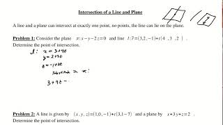 Intersection of a Line and Plane 1/3