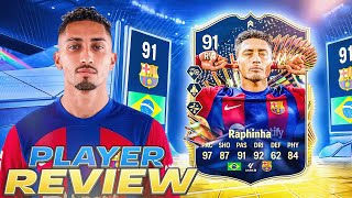 🤯91 TOTS LIVE RAPHINHA PLAYER REVIEW - EA FC 24 ULTIMATE TEAM
