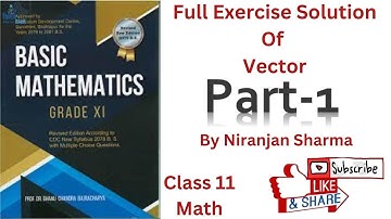 Full Exercise Solution of Review of Composition and Resolution of Vectors|| Class 11|| Part-1.(NEB)