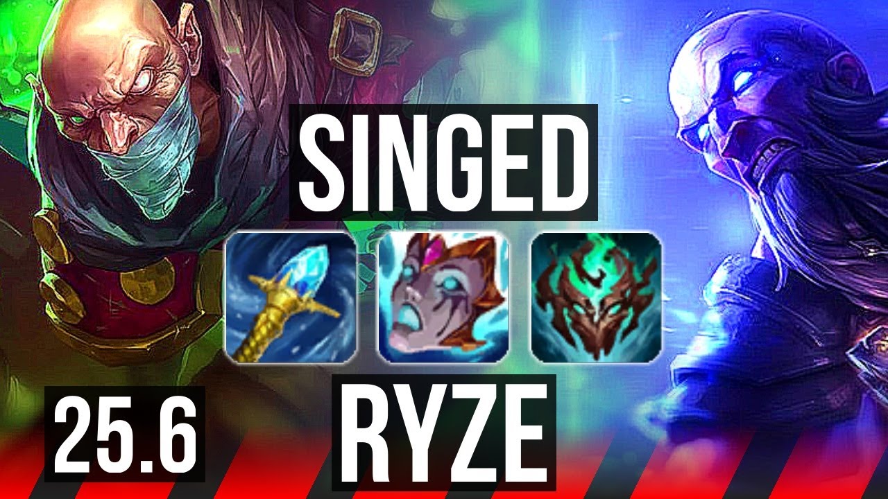 SINGED vs RYZE (TOP) | Rank 2 Singed, 600+ games | EUNE Challenger | 25.6