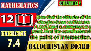 12th Math  Exercise 7.4 Question 5 | Concurrent line and condition of concurrency | maths class 12 |