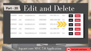 Part-16: How to edit and delete data using repository pattern | Asp.net core MVC 7.0 project