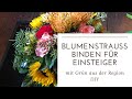 Blumenstrauss binden für Einsteiger mit heimischem Grün aus der Region