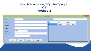 Select Values From SQL Table To DataGridView Using Like Query In C# - Method 2