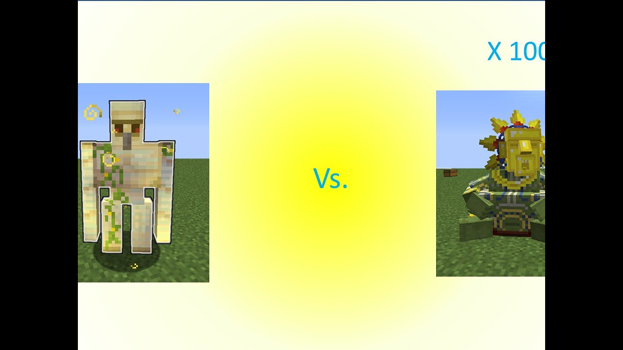 100 sunchief Vs Infinty Glowing Golem I Minecraft Mob battle I Mowzies Mobs