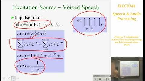 Speech and Audio Processing 1: Introduction to Speech Processing - Professor E. Ambikairajah