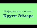 Информатика 6 класс круги Эйлера