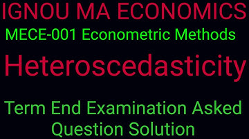 Heteroscedasticity#Homocedasticity#Econometrics#MECE-001#IGNOU MA ECONOMICS#.