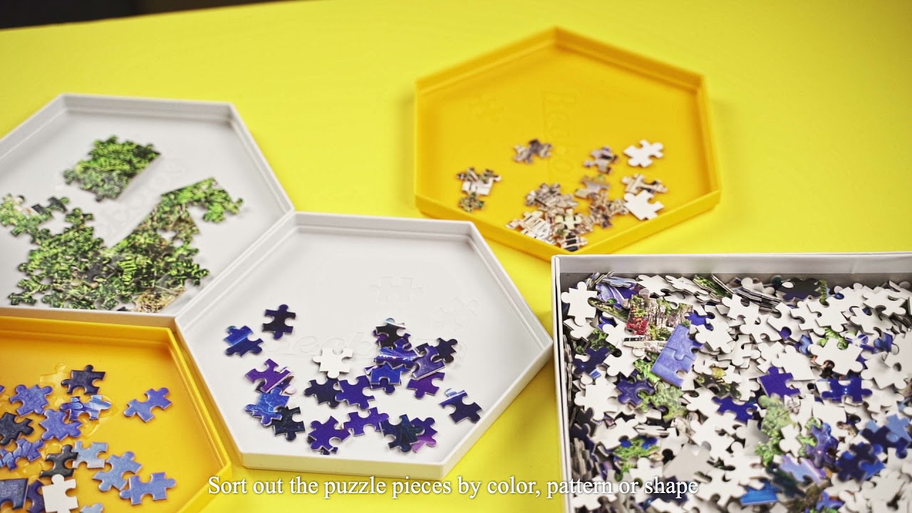 Stackable Puzzle Sorting TraysUp to 1500 Pieces, 8 Hexagonal Tray