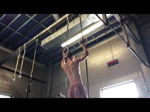 Rings Pronated Bulgarian Pull Ups