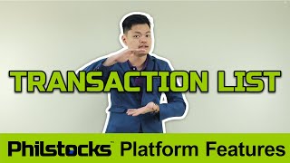 Philstocks Platform Features: Transaction List