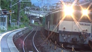 今宵は…5875ㇾ稲沢→南松本【EF64重連】石油貨物列車　中央西線日出塩駅を通過…