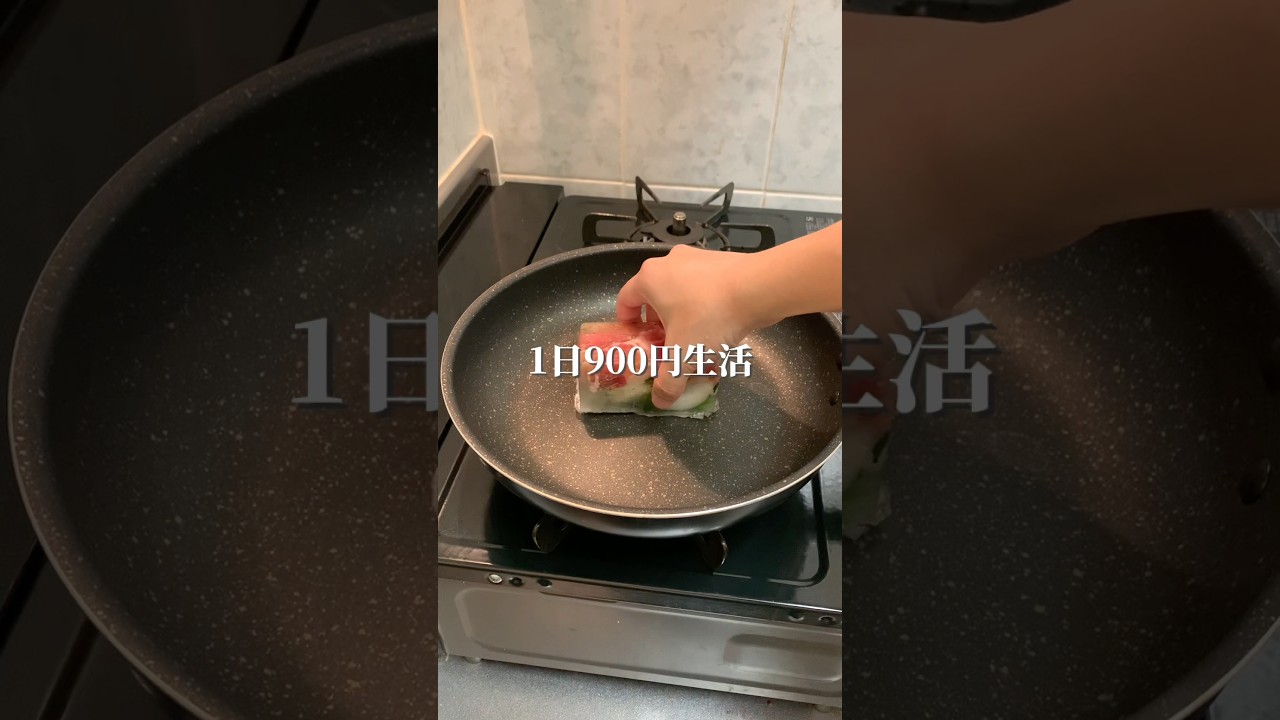 豚こまほうれん草塩レモンうどんと韓国風ネバネバ和え1日900円生活#shorts #簡単レシピ #時短レシピ