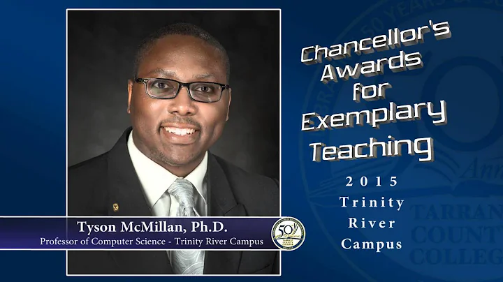 Exemplary Teaching Award Dr. Tyson McMillan 2015 T...