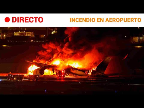 JAPÓN: Una COLISIÓN entre DOS AVIONES provoca un INCENDIO en el AEROPUERTO de HANEDA (TOKIO) | RTVE