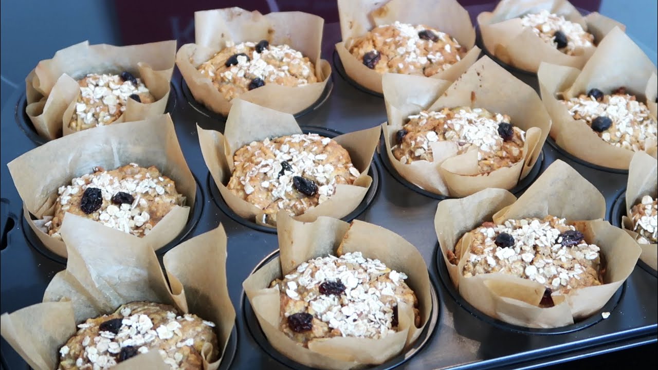 Gesunde APFELMUFFINS mit Haferflocken Backen für Kinder Lecker
