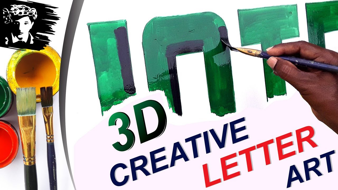 Amazing 3D Painting Lettering Writing in English Script Font Overlap ...