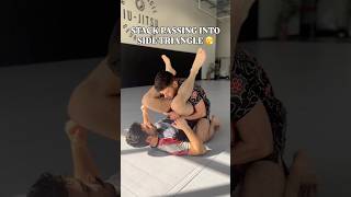 Stack Passing Into Side Triangle 😮‍💨 #bjj #jiujitsu #grappling #submission #wrestling