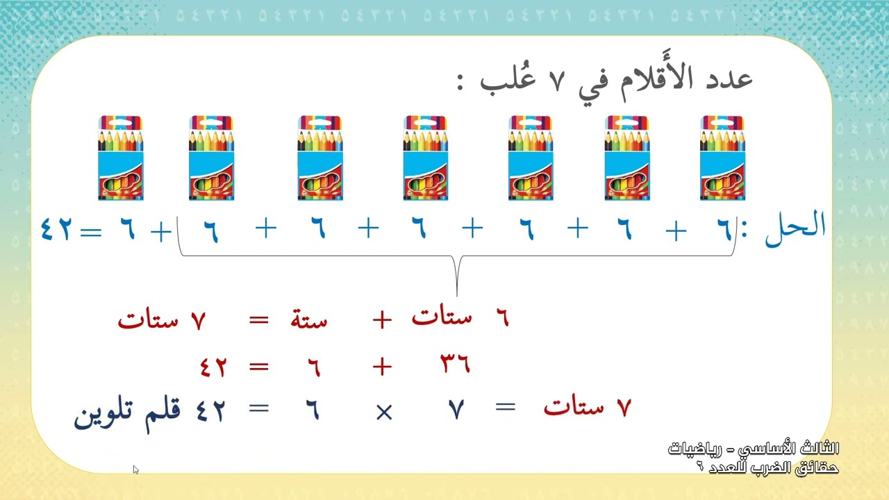 -2022-درس8 | حقائق الضرب للعد (6) | الصف3 | الفصل2 | الرياضيات