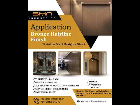 Bronze hairline stainless steel sheet — video