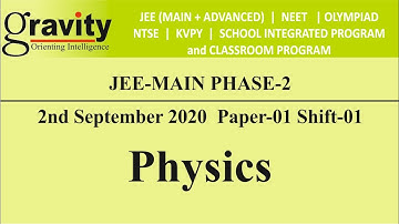 JEE Main Solution 2020 | Phase 2 |  2 September - Shift 1 | Physics | Question 1 to 5 | Gravity
