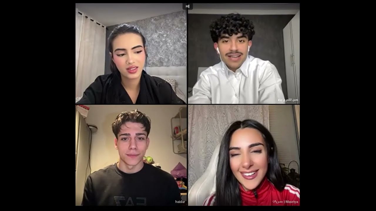 هيام مع حيدر وحسن كيستات مع مصرية وحسين التركي شوفو هيام بث 3/6