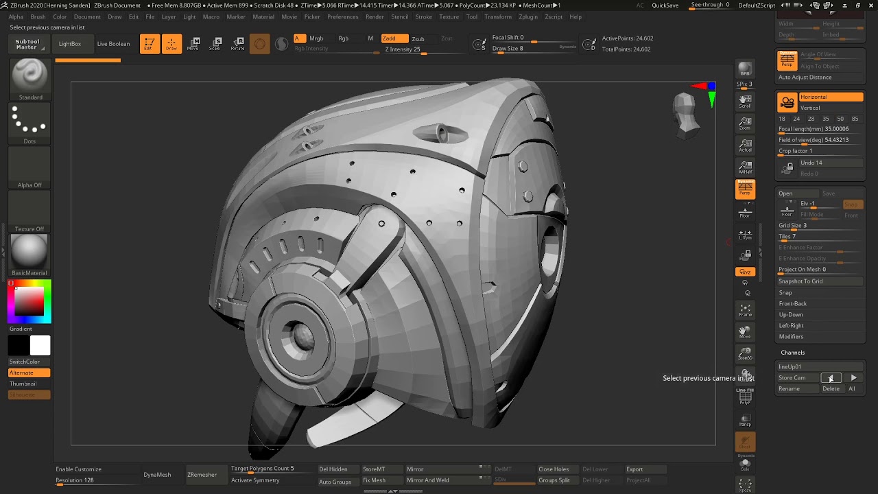 zbrush camera panning control