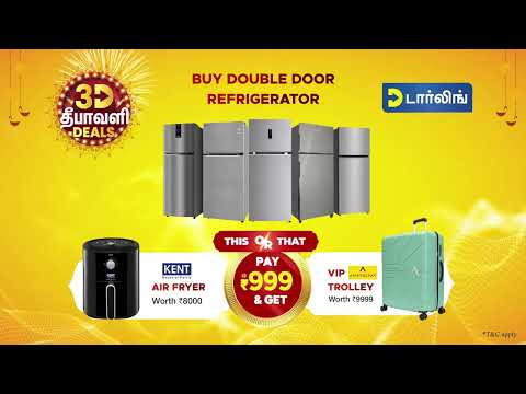 3D Diwali Deals at Darling - Washing Machine, AC, Refrigerator, Laptop Offers