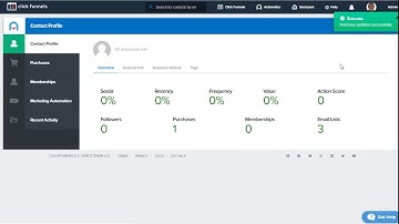 Actionetics Contact Profile Purchases Video
