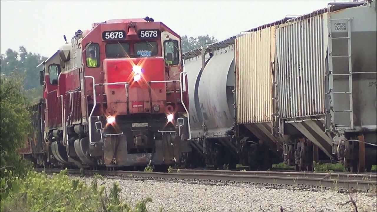 Daylight IORY LNL with Ex Canadian Pacific SD40-2 leading the way