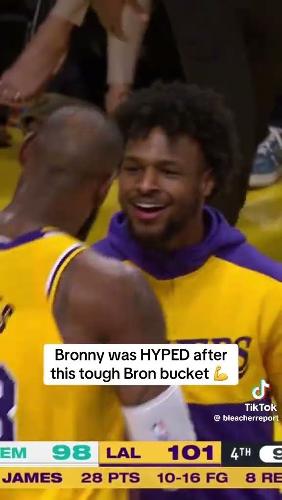Bronny was HYPED #hoodnews #bronnyjames #lebronjames #NBA #sports #basketball #lakers #reaction #how