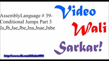 Assembly Language Tutorial Urdu Hindi No 39 - ConditonalJumps part 3