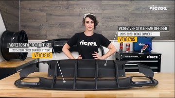 Vicrez Rear Diffuser vz101705 vz101818 | Dodge Charger 2015-2023 | Comparison