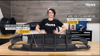 Vicrez Rear Diffuser vz101705 vz101818 | Dodge Charger 2015-2023 | Comparison