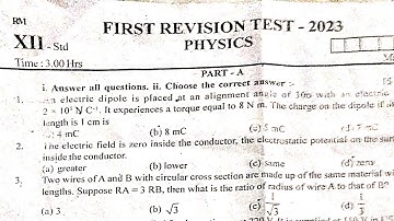 12th PHYSICS FIRST REVISION QUESTION PAPER 2023