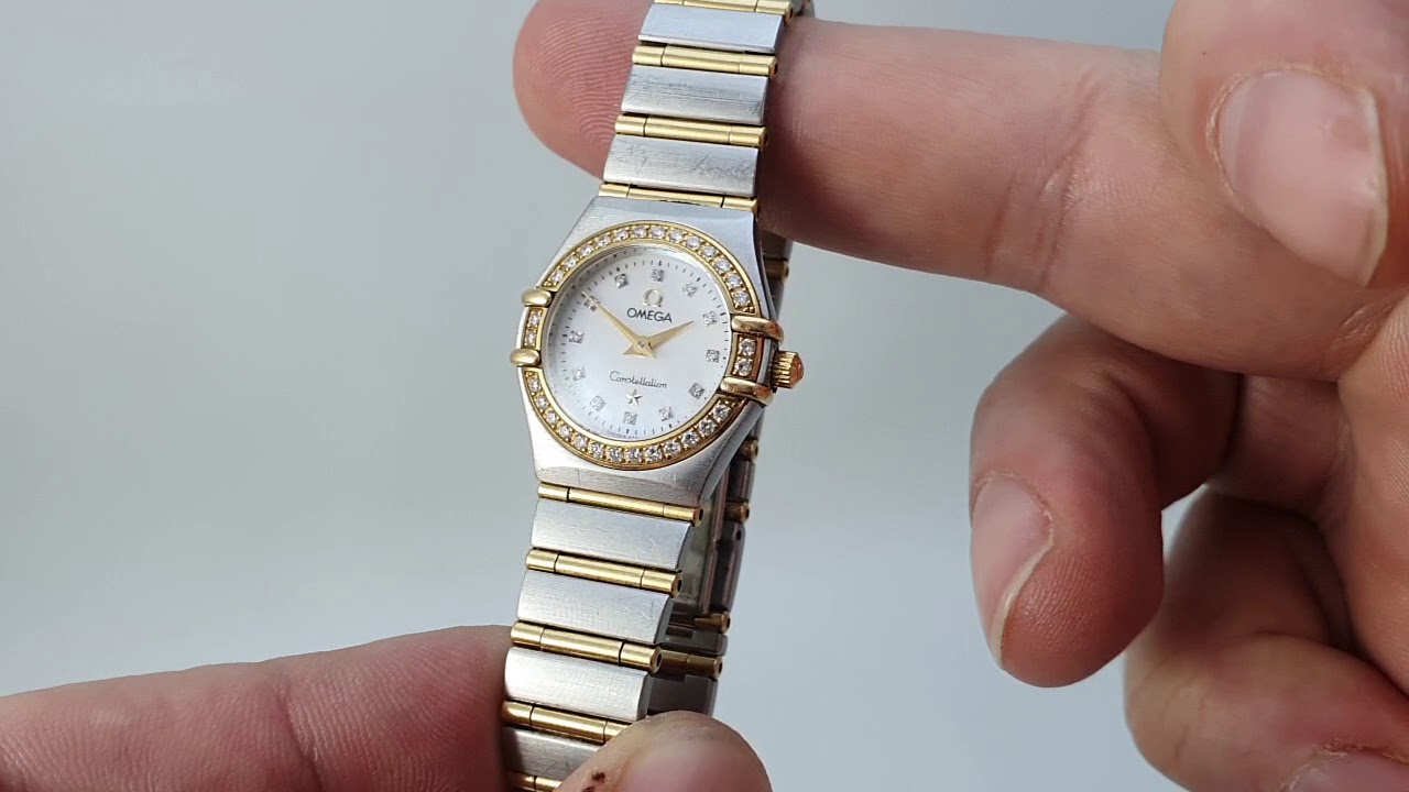 ladies omega constellation diamond bezel