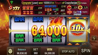 JILIBET Slot Crazy 777-3x3 boards, classic one-line game 1-5 random free re-spins screenshot 1