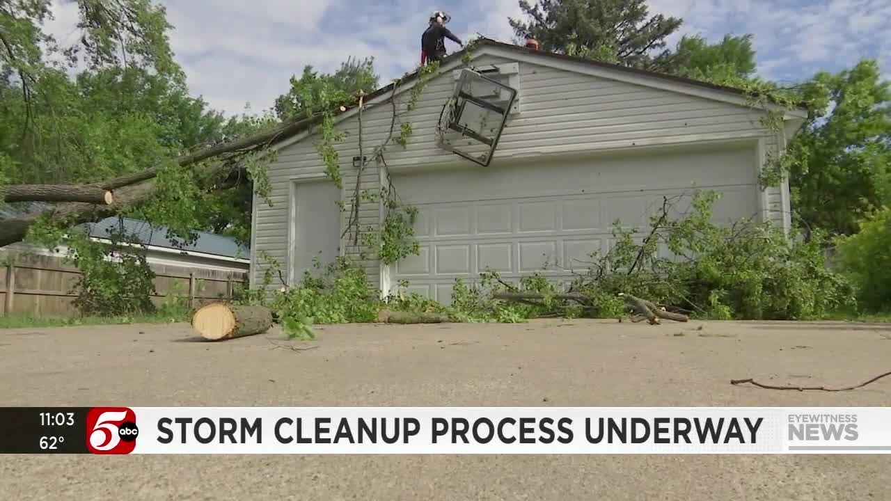 Cleanup begins after strong storms - YouTube