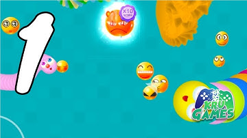 Worms Dash.IO-snake battle zone Gameplay Walkthrough #1 (Android, IOS)