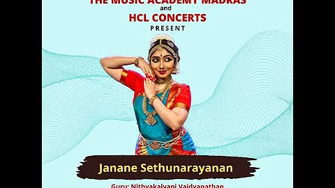 The Music Academy Madras - HCL Concert Series 2025 - Janane Sethunarayanan (Bharatanatyam)