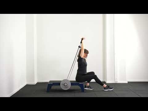 kBox4 Seated Single Arm Triceps Extension with kGrips