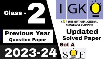 Class 2 IGKO Previous year question paper 2023-24 / IGKO olympiad / General  Knowledge GK Olympiad