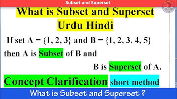 What is Subset and Superset of a Set Urdu - How to Find Subsets of a Set Urdu Hindi