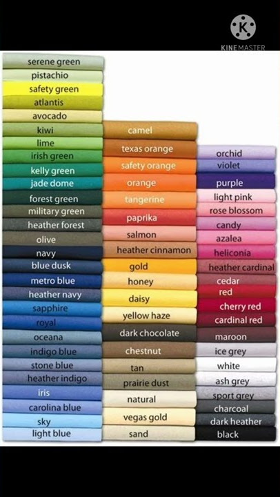 colour shades with their name