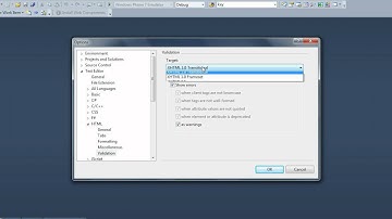 Set HTML 5 validation in Visual Studio 2010
