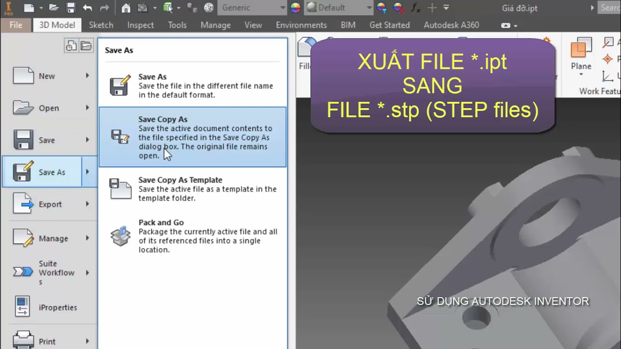 Xuất file Inventor Part để lưu trữ và chia sẻ sản phẩm thiết kế của bạn. Giai đoạn phát triển sản phẩm sẽ dễ dàng hơn với việc quản lý tài liệu chính xác và hiệu quả.