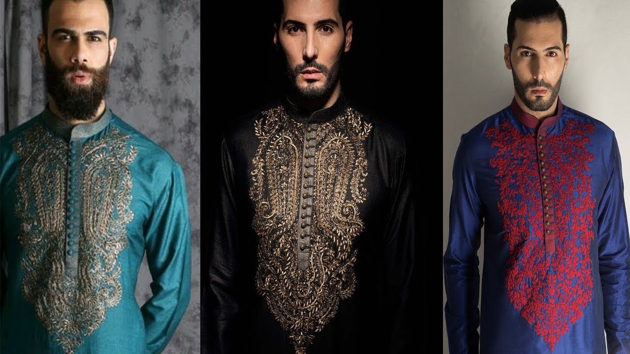 Men kurta with heavy embroidery designs 2019  mens style  n a Men kurta with heavy embroidery designs 2019  mens style  n a