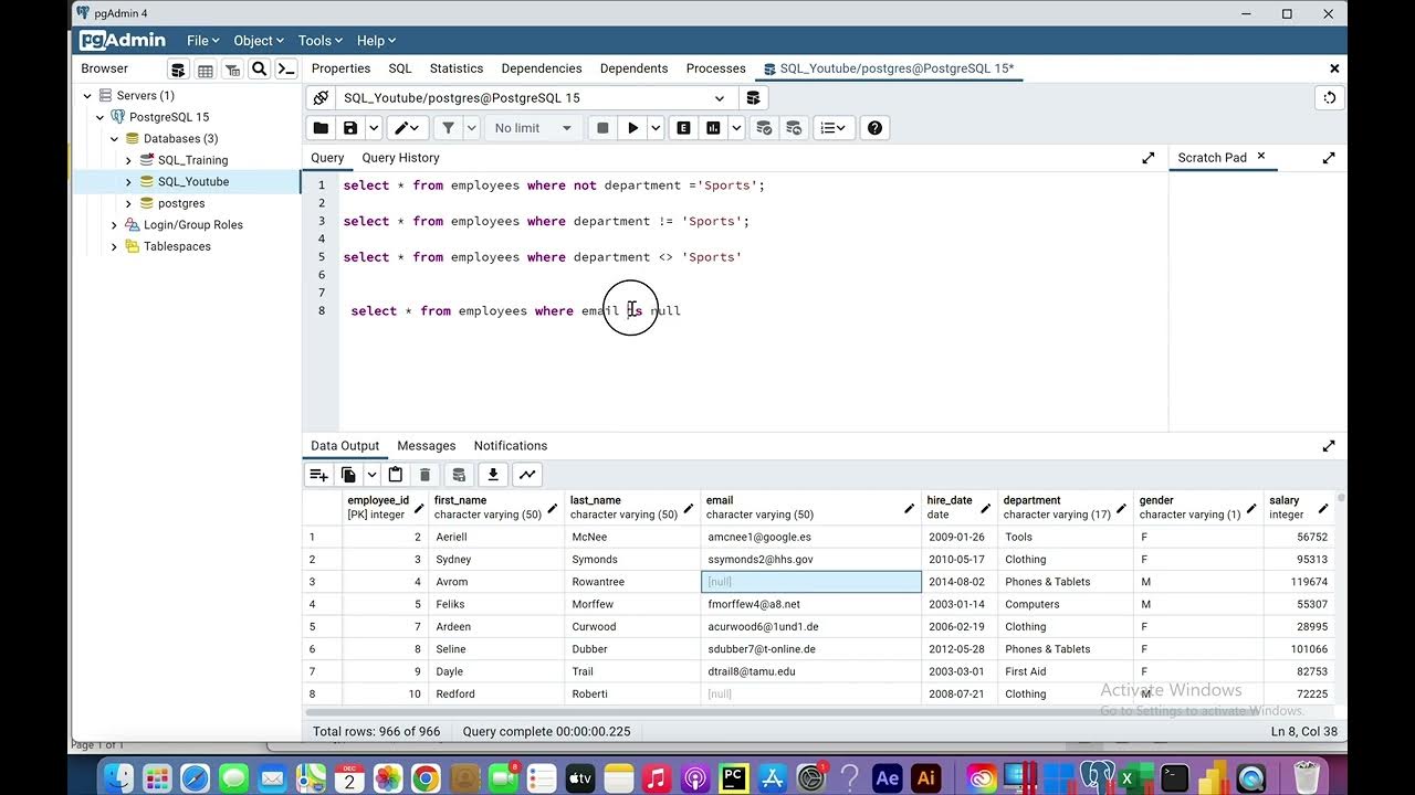 Filtering Operators IN, NOT IN, IS NULL, BETWEEN_Video 6 YouTube