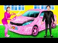 Różowy Samochód vs Czarny Samochód Wyzwanie HAHANOM Challenge