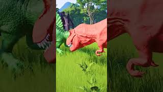 #shorts (Jurassic  World Evolution)T-Rex VS Spinosaurus VS Brachiosaurus  Dinosaurs Fight